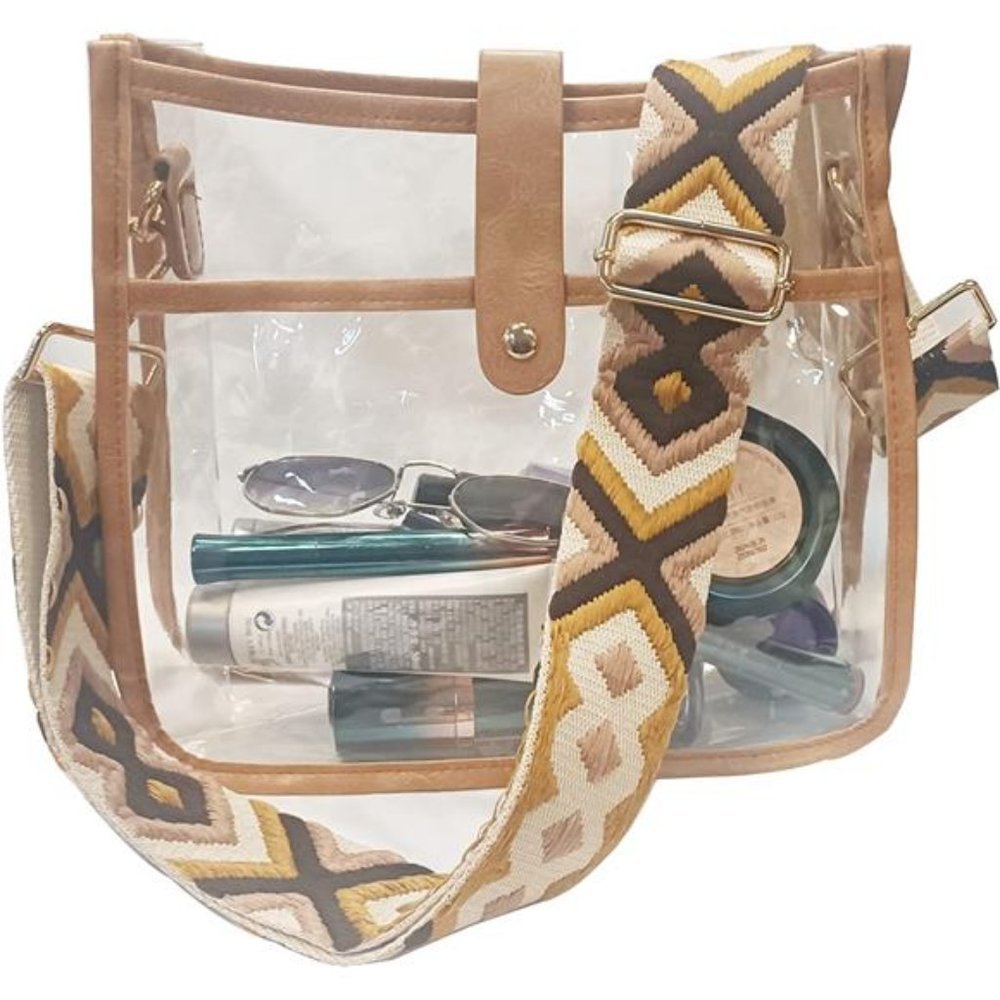 Clear Crossbody Bag  with Guitar Strap